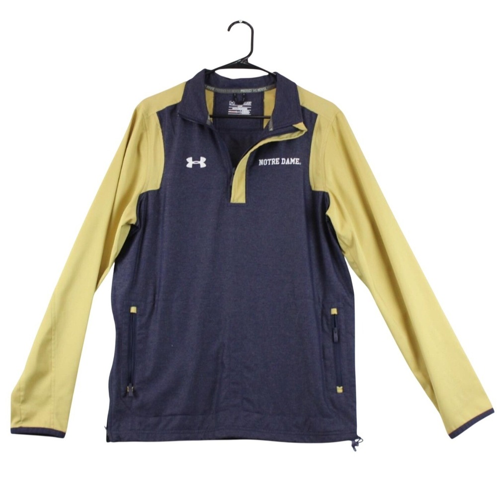 Under Armour Notre Dame Fighting Irish 1/4 Zip Pullover‎ Navy Gold Mens Small